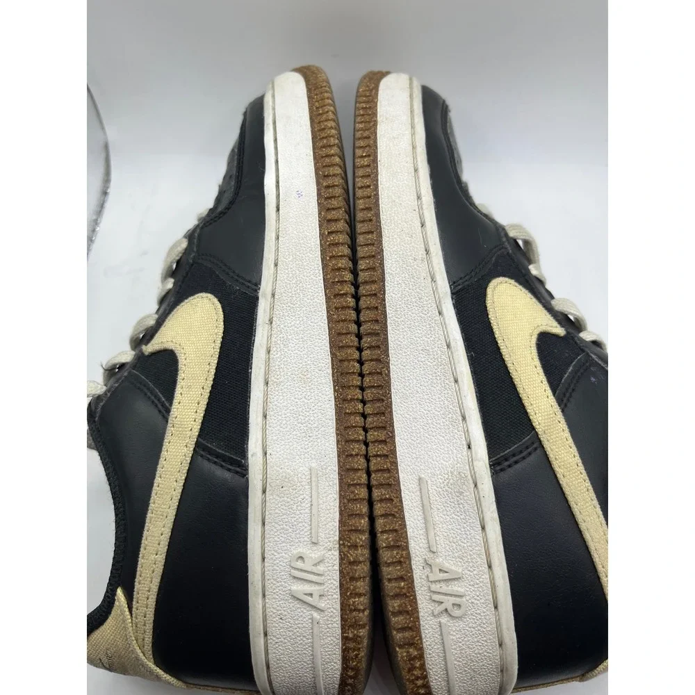 Nike Air Force 1 Low '07 'Pomegranate' Kids 4.5Y‎ DA3093 001 Black Gold Sneakers